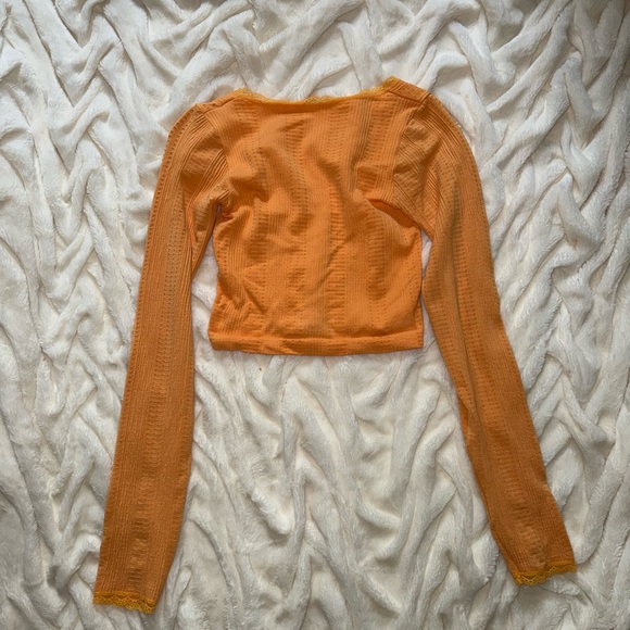 Urban Outfitters Orange Ruched Crop Blouse - Picture 5 of 5